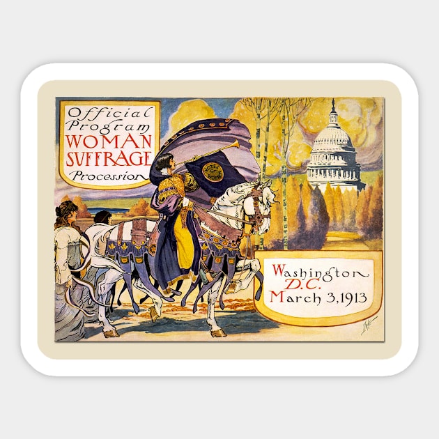 Women's March On Washington - Women's Suffrage - Votes For Women Sticker by maryhiroseartworks